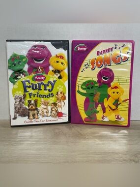 Barney: Furry Friends & Barney Songs DVD 2 Lot Cats Dogs Sing Along WORK TESTED